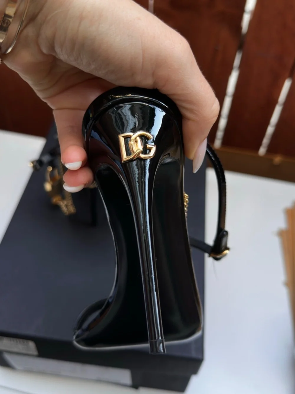Dolce & Gabbana Keira black patent leather sandals